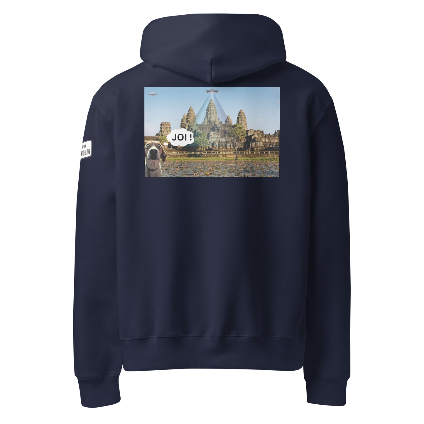JOI Hoodie – Funny Dog UFO Angkor Wat Design | Allstar Kustoms