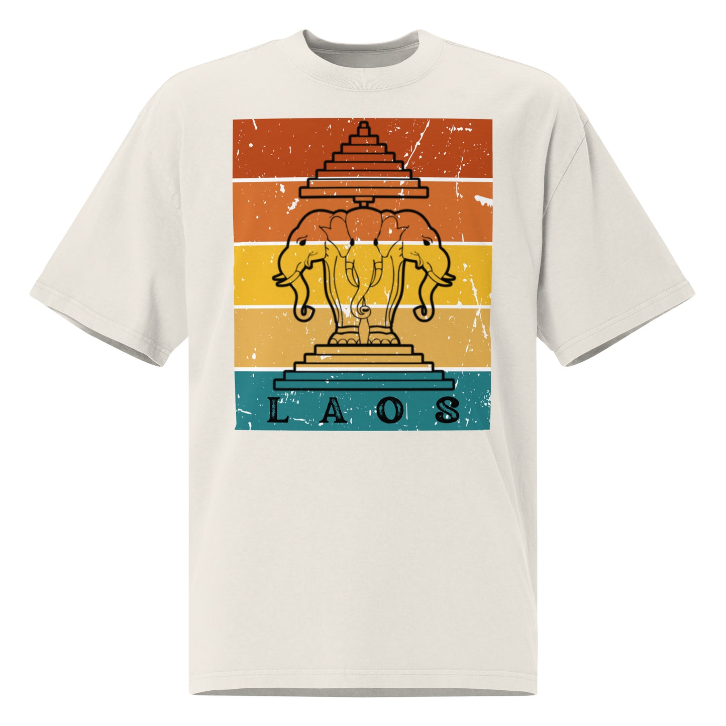 LAN XANG Retro Oversized Faded Tee | Vintage Lao DTF Print by Allstar Kustoms