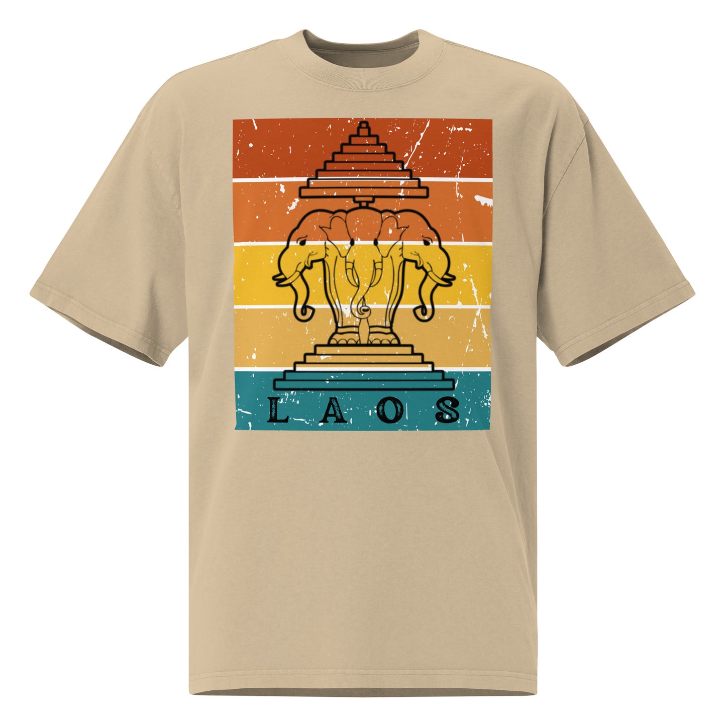 LAN XANG Retro Oversized Faded Tee | Vintage Lao DTF Print by Allstar Kustoms
