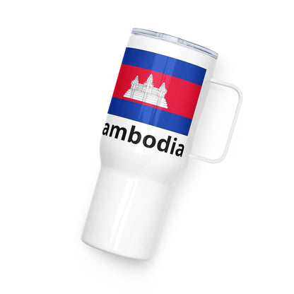 Cambodia Flag Travel Mug with Handle