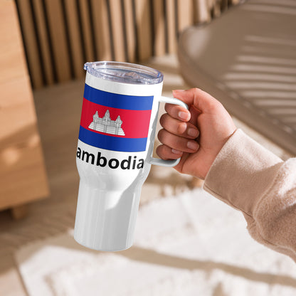 Cambodia Flag Travel Mug with Handle