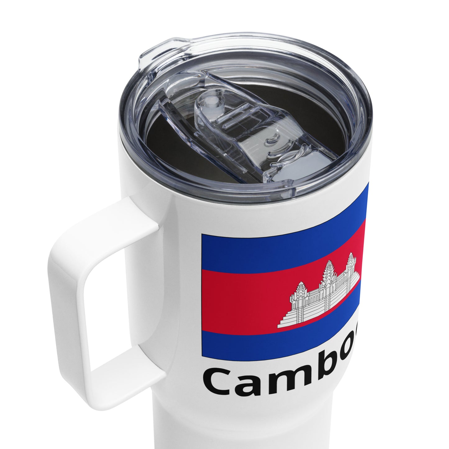 Cambodia Flag Travel Mug with Handle