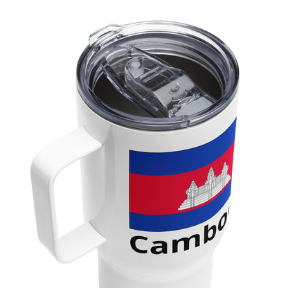 Cambodia Flag Travel Mug with Handle