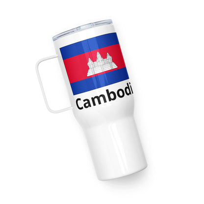 Cambodia Flag Travel Mug with Handle