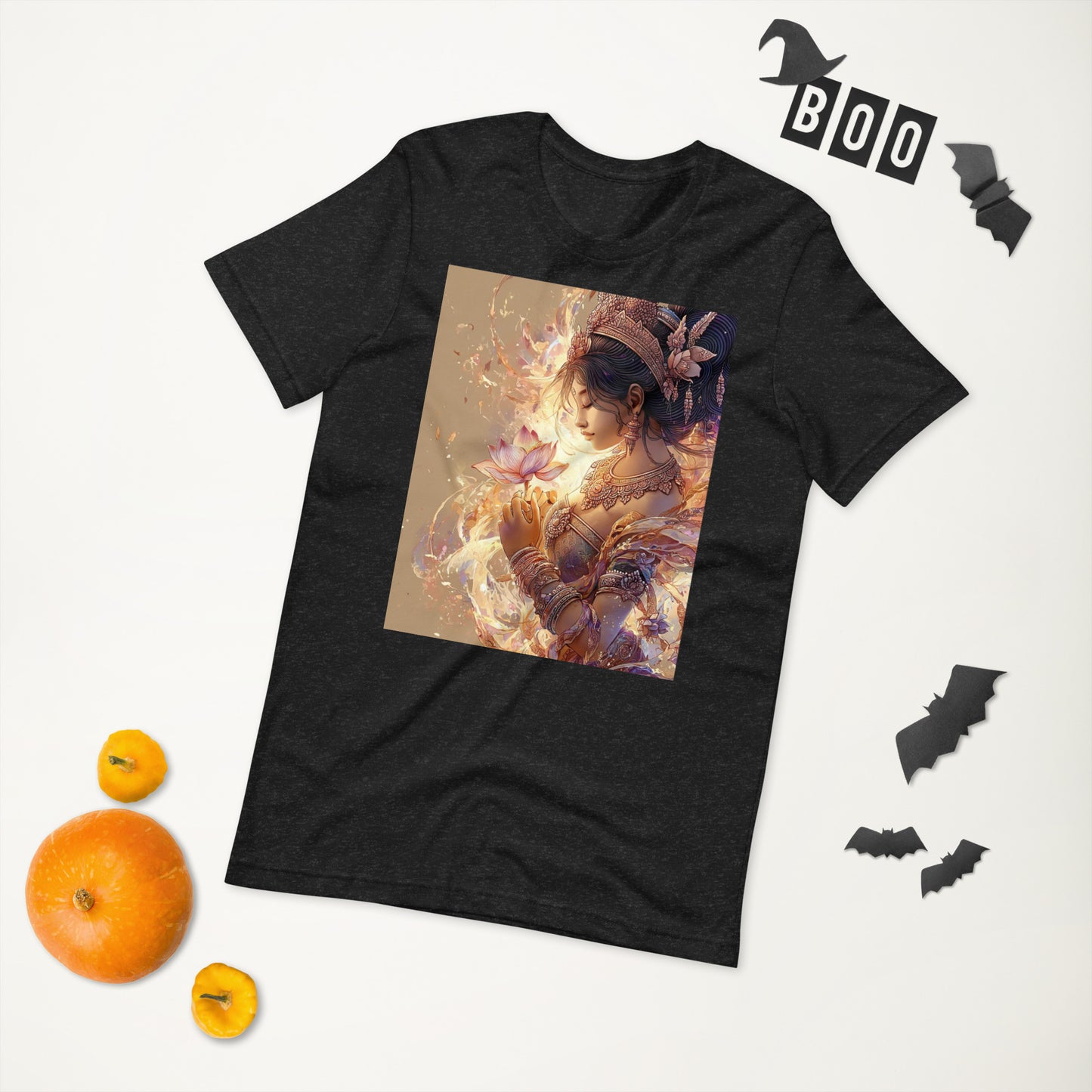 Golden Goddess Lotus Spiritual Unisex T-Shirt | DTF Print by Allstar Kustoms