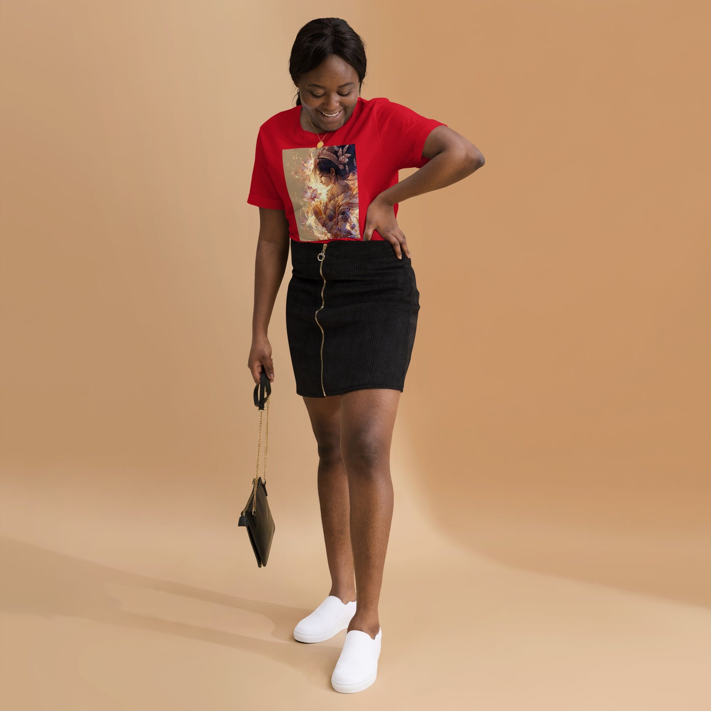 Golden Goddess Lotus Spiritual Unisex T-Shirt | DTF Print by Allstar Kustoms