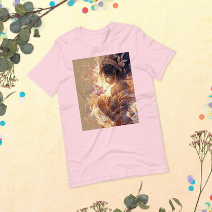 Golden Goddess Lotus Spiritual Unisex T-Shirt | DTF Print by Allstar Kustoms