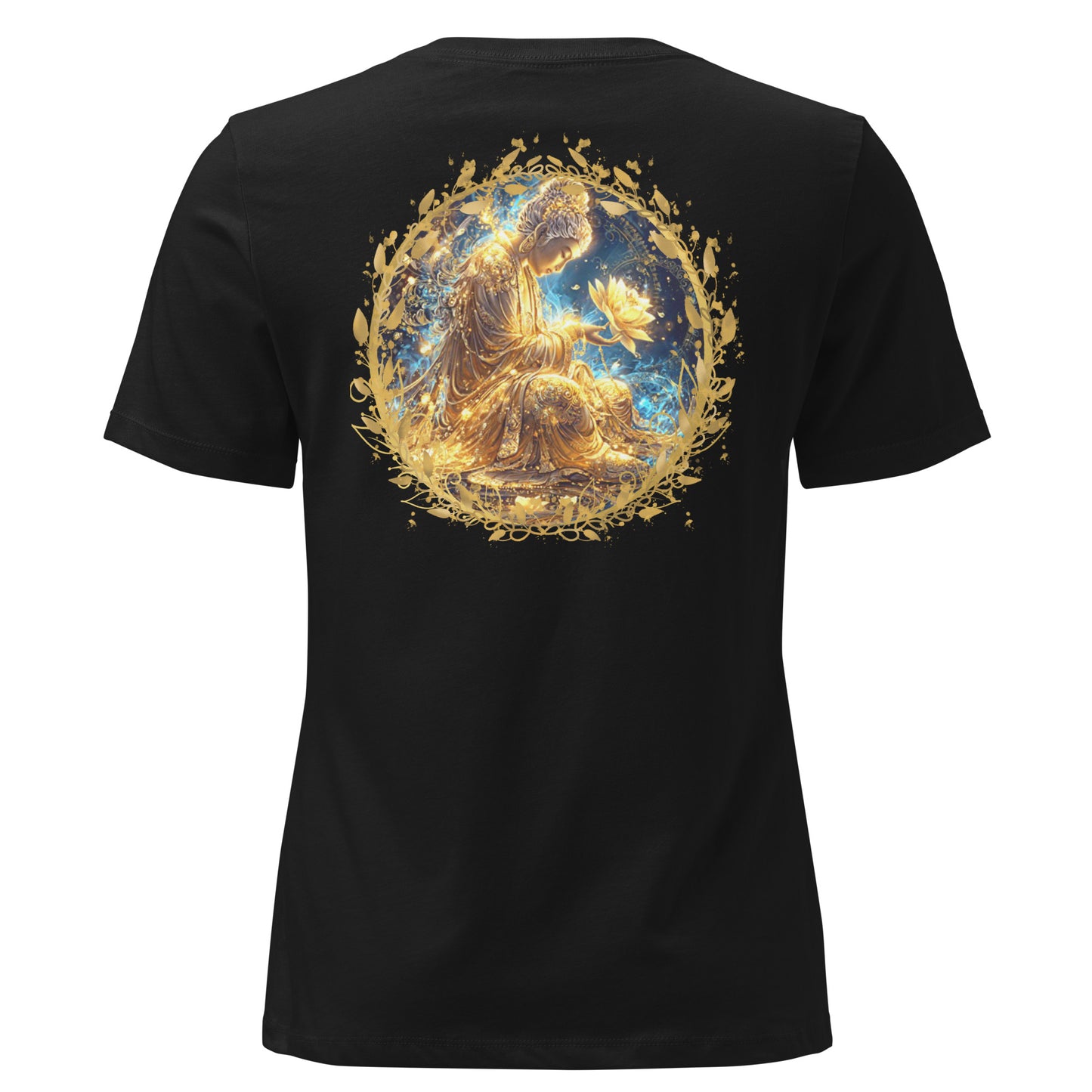 Golden Buddha Lotus – Spiritual Women’s Relaxed Tee