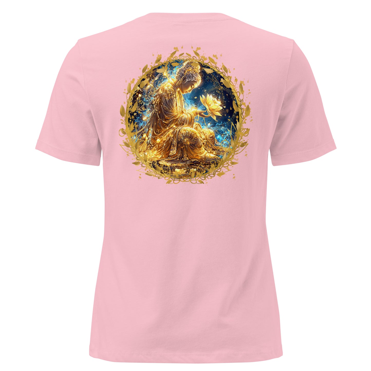 Golden Buddha Lotus – Spiritual Women’s Relaxed Tee