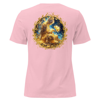 Golden Buddha Lotus – Spiritual Women’s Relaxed Tee