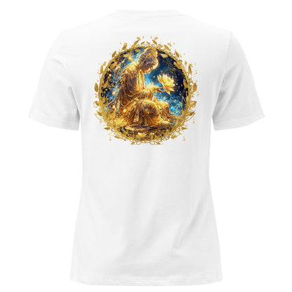 Golden Buddha Lotus – Spiritual Women’s Relaxed Tee